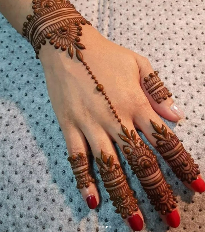 Easy Bride And Groom Mehndi Design Front Hand