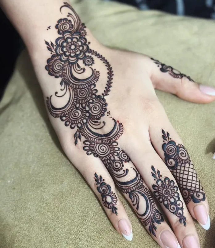 Simple Wedding Groom Mehndi Design Back Hand