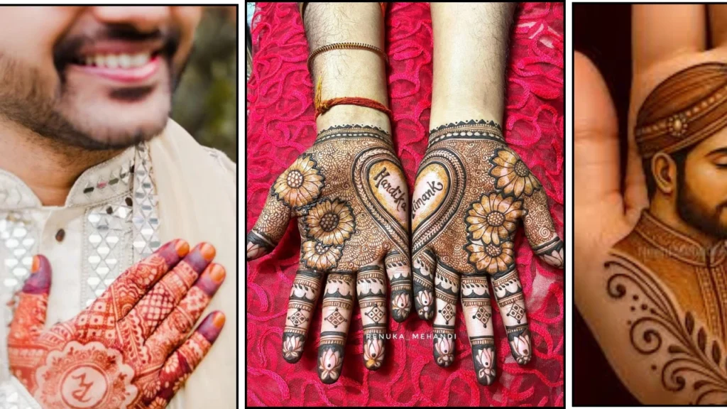 Easy Bride And Groom Mehndi Design