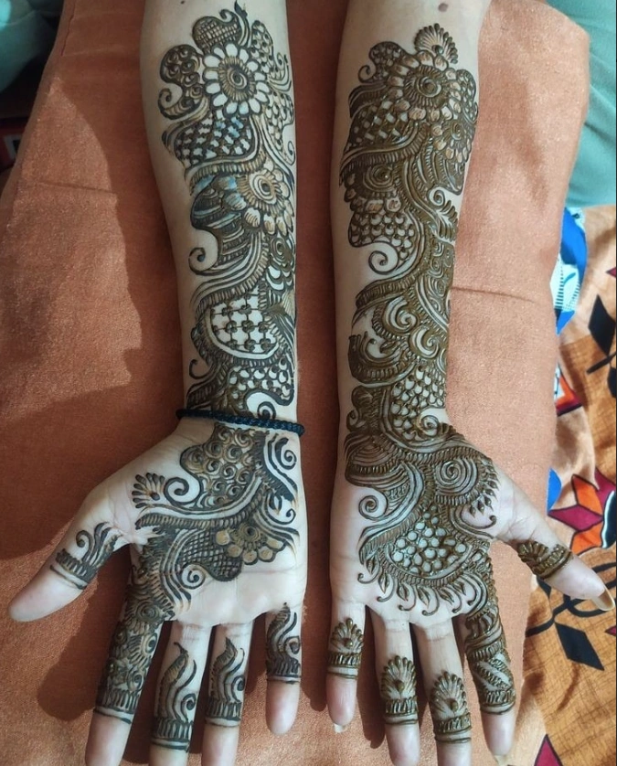 Easy Bride And Groom Mehndi Design Simple And Beautiful