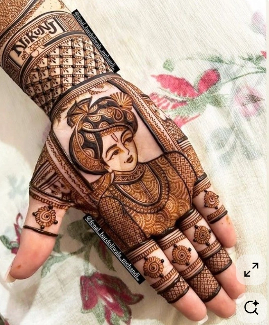 Groom mehndi design back hand simple