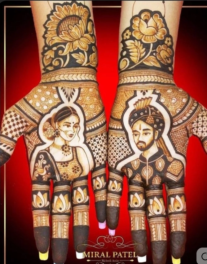 Royal groom Mehndi Design back hand