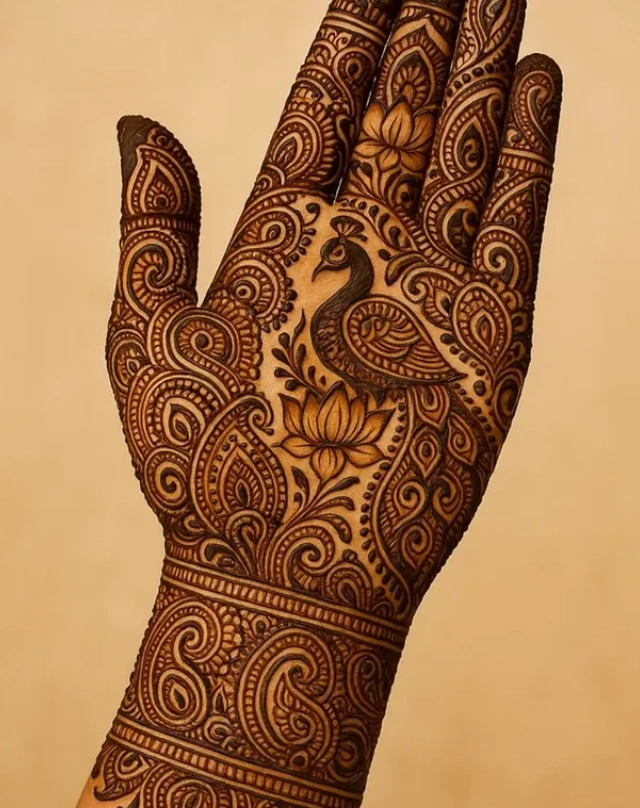 Simple Wedding Groom Mehndi Design Back Hand
